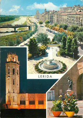 Lerida — vista panorâmica com fonte e igreja — Garcia Garrabella & Cia. S.R.C.