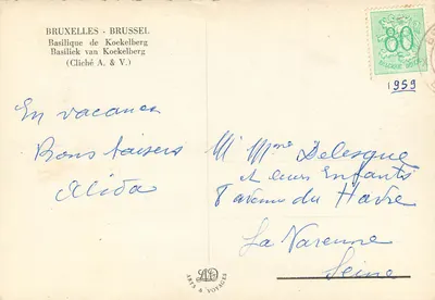 Basílica de Koekelberg — Bruxelas — editor Arts & Voyages, número de série não visível — Verso