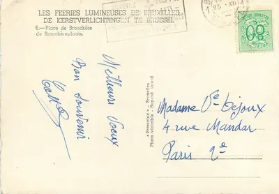 Świetliste Fée w Brukseli — Plac Brouckère — wydawca Bromclux — Rewers