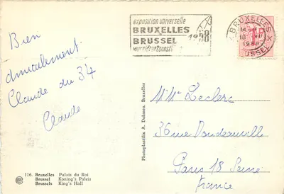 Pałac Króla — Bruksel — Photoplastifix A. Dohmen — Rewers