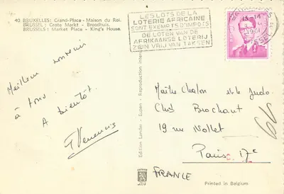 Brussel - Grand-Place - Maison du Roi — Edition Lander - Eupen, n°40 — Achterkant