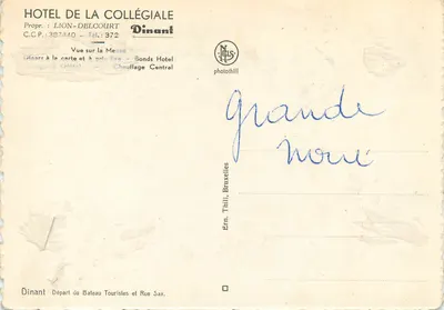Widok na Mezję — Dinant — Hotel de la Collégiale — Rewers