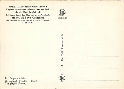 Aniole muzycy — szczegół — Ern. Thill, Bruksela, nr 30 — Rewers