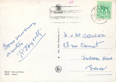 Bruży — Widok kanału i Wielkiego Placu — Ern. Thill, fotograf, Gand — Rewers