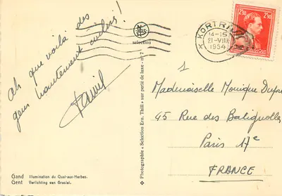 Gand — Oświetlenie Qual-aux-Herbes — Fotografia Ern. Thill, Wybór n°7 — Rewers