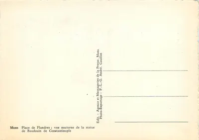 Estátua equestre de Constantino I — vista noturna — Agência de Imprensa, Mons — Verso
