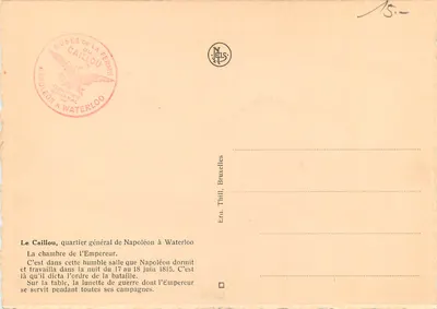 Pokój Imperatora — Siedziba Napoliona w Waterloo — Muzeum Caillou — Rewers