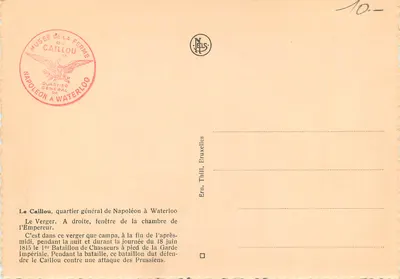 Ogród — Quartier général de Napoléon à Waterloo — Musée de la Ferme du Caillou — Rewers
