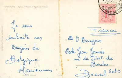 Bastogne — Igreja de São Pedro e Porta de Trèves — Edições V.G.O. n°3104 — Verso