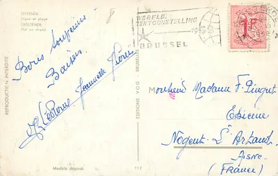 Ostende — Digue i plaża — Wydawnictwo VOG Bruksel n°117 — Rewers