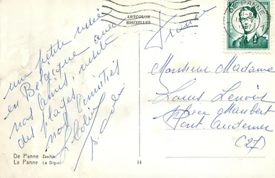 La Panne — A Digue — editor Artcolor, n°14 — Verso