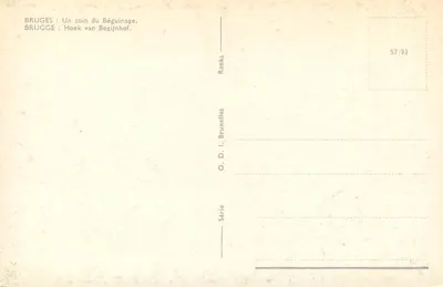 Bruges - Un rincón del Béguinage — O.D. Reeks, Serie 57/93 — Reverso