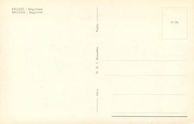 Bruksel — Béguinage — O.D. Reeks, seria I, nr 57/92 — Rewers