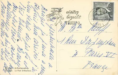Brugge — Most św. Bonawentury — Artécolor Bruksela nr 4 — Rewers