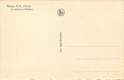 Abpia Notre-Dame d'Orval — Fontanna Refektoryjna — Wydawca Ern. Thill, Bruksela — Rewers