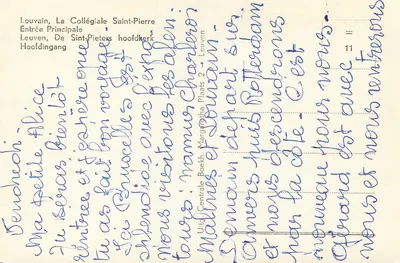 Louvain, A Colegiata de São Pedro — Entrada Principal — Uitgeverij Centrale Boekh. n°11 — Verso