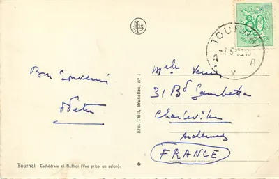 Bruksel — Katedra i Belfer — Widok z powietrza — Em. Thill, Bruksel, nr 1 — Rewers