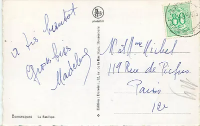 Bazylika Bonsecours — Éditeur photothili, n° 32 — Rewers