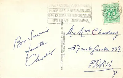 Blankenberge — O Farol e a Dique — editor ARLETT, n°331 — Verso