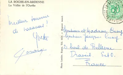 A Vale do Ourthe — La Roche-en-Ardenne — Foto Lander, Eupen, n°1634 — Verso