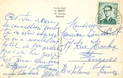 MEX-DE-VIRTON, Panorama — editor A. SMETZ, St. Servais (Namur) — Verso