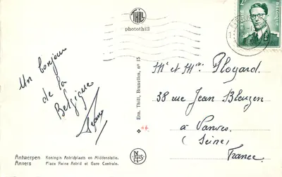 Place de la Gare Centrale em Anvers — vista da estação e do jardim — editor Thill, n°15 — Verso