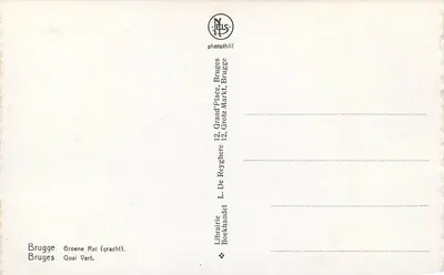 Bruksel — Zielony Przylącz (Groene Rei) — Librairie De Reyghere — Rewers