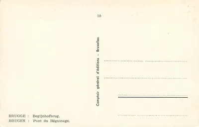 Bruges — Most Béguinage — Comptoir général d'éditions, seria 10 — Rewers