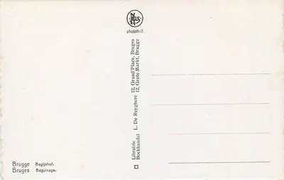 Begijnhof — Bruksela — Librairie De Reyghere — Rewers