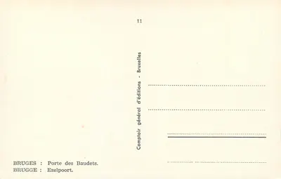 Brugge — Brama Baudets — Generalny Krajowy Wydawnictwo Bruksela — Rewers