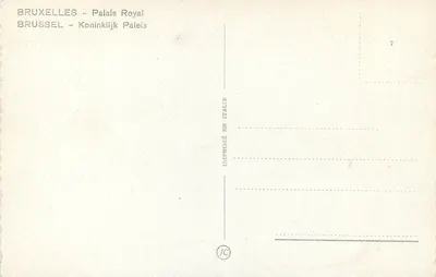 Bruksel - Pałac Królewski — widok panoramiczny — wydane w Włoszech, nr 7 — Rewers