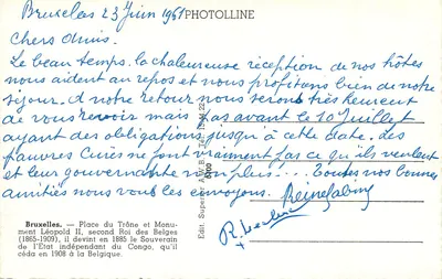 Brukselka — Plac Tronu i Pomnik Léopolda II — Photolline — Rewers