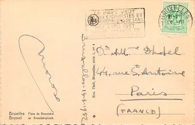 Place de Brouckère — Brukselka — Wydawca Thill, seria 1, n° 4 — Rewers