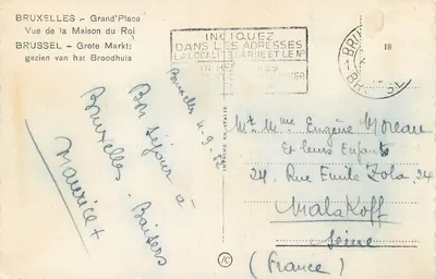 Bruksel - Wielka Placówka — Widok z Domu Króla — wydawca nieznany — Rewers