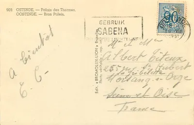 Ostenda — Pałac Termalny — Bromolux-Lion, n°903 — Rewers
