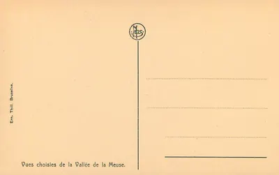 Vista de Vvoir — Vista escolhida da Vale do Mosa — Ern. Thill, Bruxelas — Verso