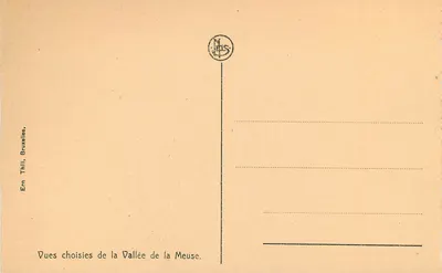 Dinant Citadel en Kerk — Uitgever Thill, Brussel, serie-nummer niet zichtbaar — Achterkant