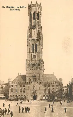 Bruges O Belfry — Torre da Relógio — Fototipia, rua de Chambéry, Bruxelas