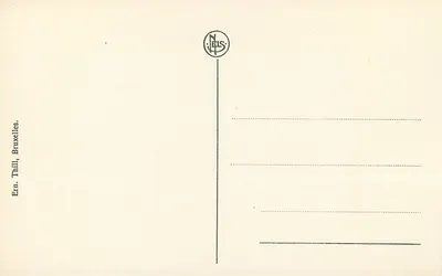 Adoração dos Pastores — Painel central da igreja Nossa Senhora — Editor N. Thill, Bruxelas — Verso