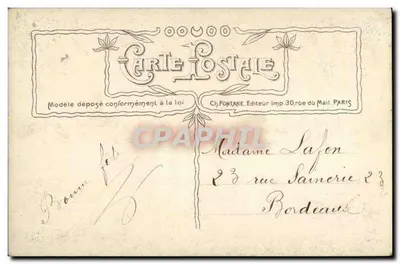 Młoda kobieta w zielonej sukni — Croissy-sur-Seine — wydawca Croissy, nr 1005 — Rewers