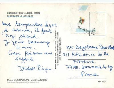 Cotonou — Littoral do Benin — H.P.S. Éditions — Verso