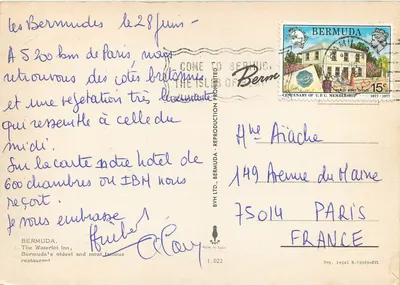 Bermuda — Le Waterlot Inn i restauracja — wydawca B.V.H. LTD. nr 1.022 — Rewers