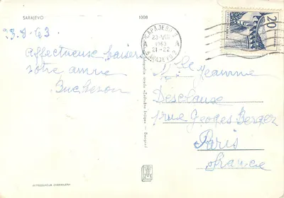 Widok katedry w Sarajewie — wydawca Zadržane knjige, nr 1008 — Rewers