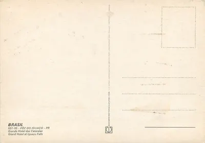 Grand Hotel das Cataratas — São Paulo — Édité par Edicard — Verso