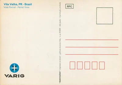Vila Velha, PR — vista parcial — VARIG — Verso