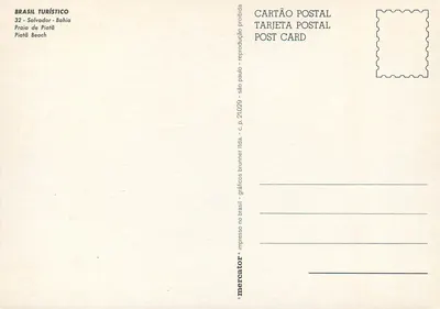 Praia de Piatã — Bahia — editor Brasil Turístico, n° 32 — Verso