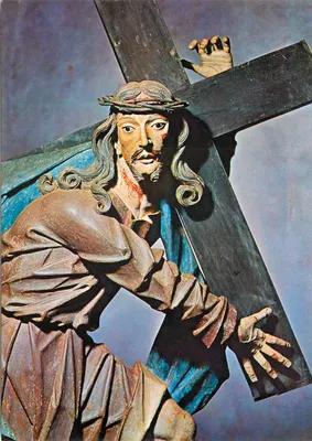 Jesus carregando a cruz — Congonhas, MG — Editor: Gráficos Brunner Ltda.