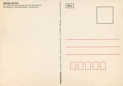 Indigeno Uaiká — tribù Xamatautéri — editore Mercator, n°57 — Verso