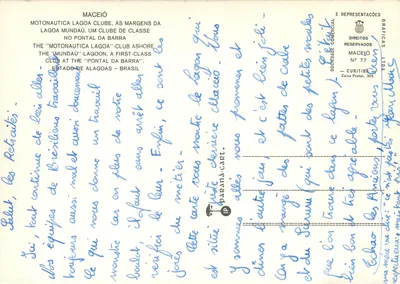 Maceió — Motonautica Lagoa Clube às margens da Lagoa Mundaú — Sociedade Comercial Maceió — Verso