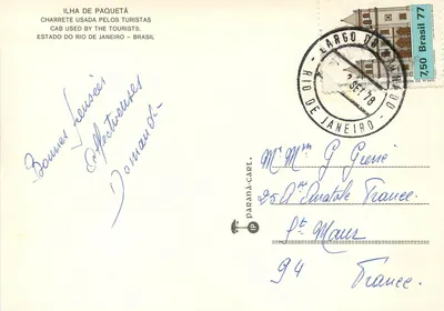 Ilha de Paquetá — wóz używany przez turystów — Wydawca: Paraná-cart. — Rewers